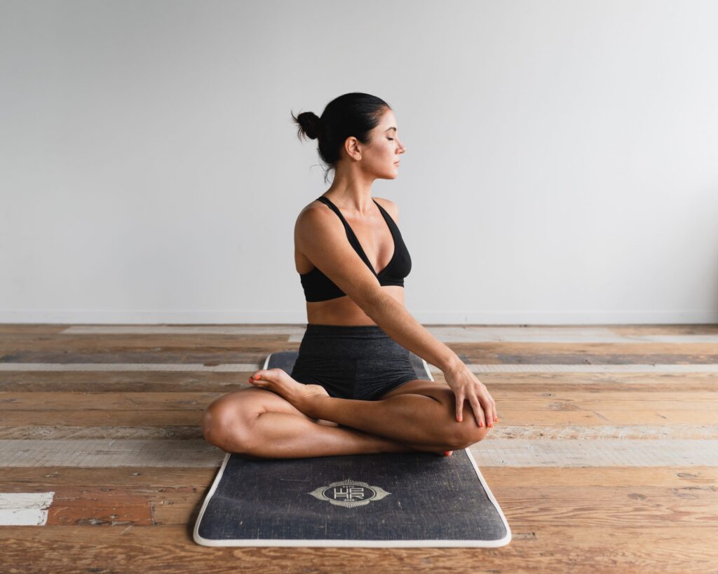 women practising yoga