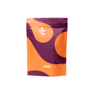 Front view of Cerebra’s DHM capsules in a orange and red packaging for mood support