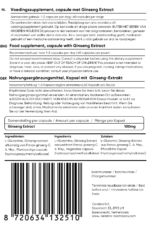 Ginseng Extract Label